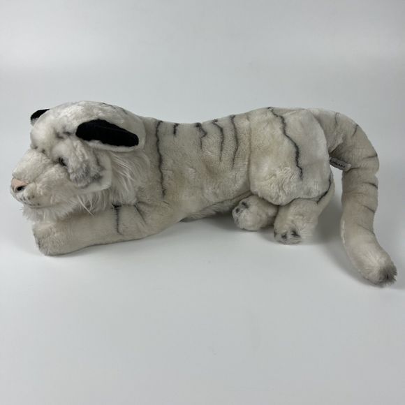 FAO Schwartz 2004 Realistic White Asian Tiger Pink Eyes Stuffed Animal 17” Rare* - Picture 7 of 16